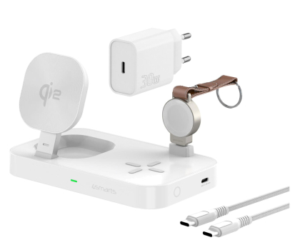 Ładowarka do smartfonów 4smarts Qi2 Charging Station Trident with Charger for Apple Watch, w